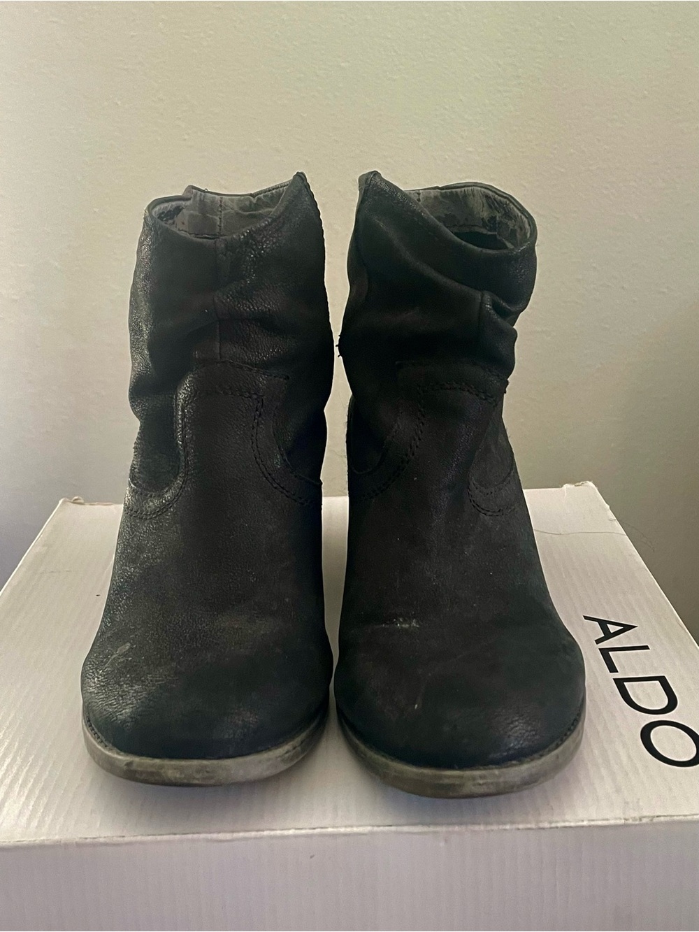 ALDO Black Slouch Ankle Booties - Picture 2 of 4